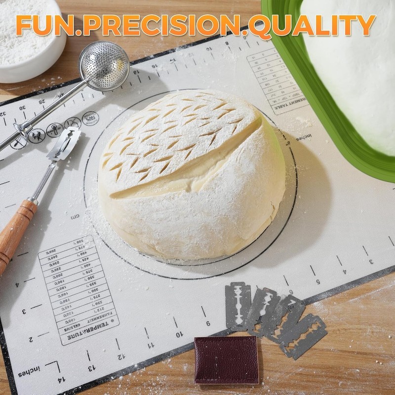 Sourdough Bread Baking Supplies 34 oz Sourdough Starter kit with Pot, 2 Silicone