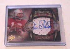 JIM PLUNKETT 2013 UD QUANTUM 2-COLOR GAME USED JERSEY AUTO 22/30 SIGNED CARD