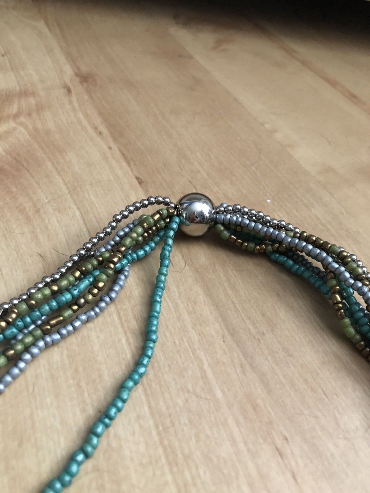 Statement green Chunky Necklace multi colour mult… - image 5