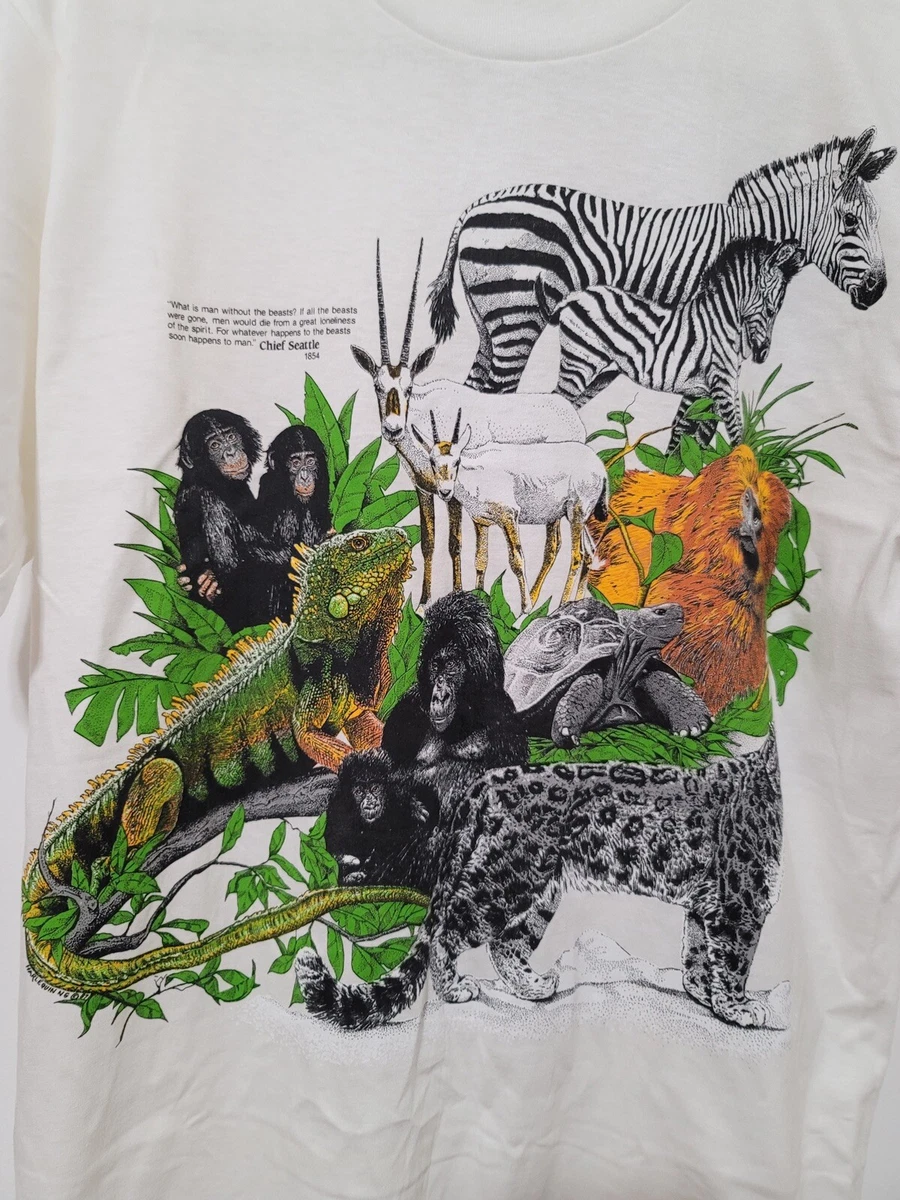 VINTAGE HARLEQUIN NG @ 1987 (LARGE T-SHIRT) ENDANGERED SPECIES @ SAN DIEGO ZOO