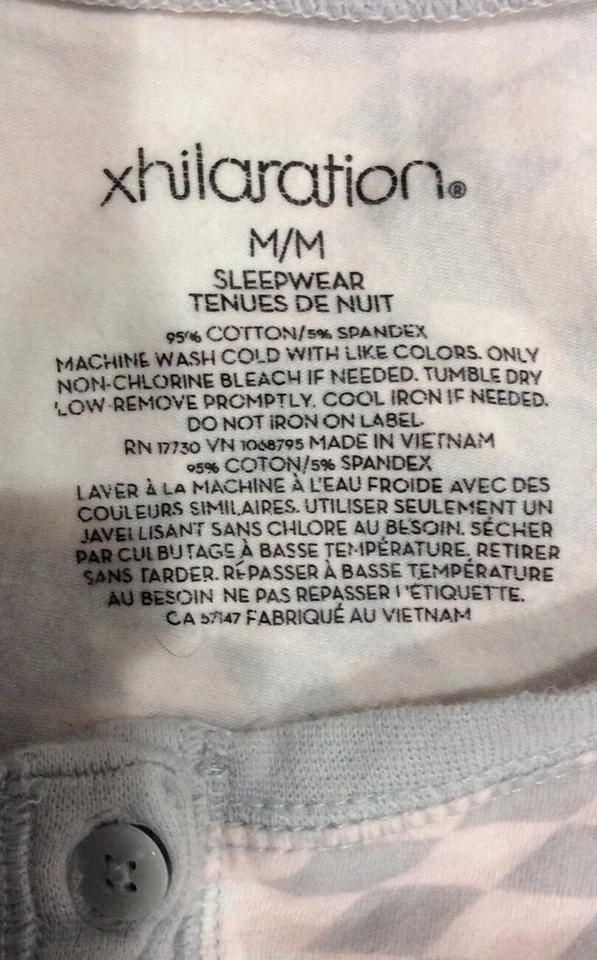 Xhilaration Ropa de Dormir Pijama de Una Pieza Mujer Talla M Elástico Rosa Claro/Gris Pijamas Foto 4 de 4