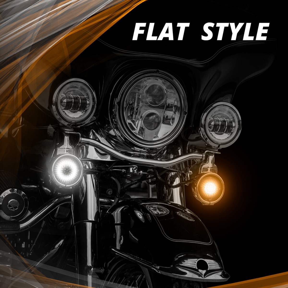 MotoTurnz Bullet Style 1157 White/Amber w/ Smoked Lens Harley