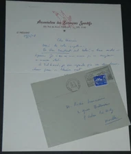 Marcel BERGER - LETTRE AUTOGRAPHE SIGNÉE "Les dieux tremblent", 1958