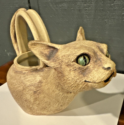 Christy Crews Dunn Cat Stoneware Teapot SYLVAN STUDIOS CAT TEAPOT signed