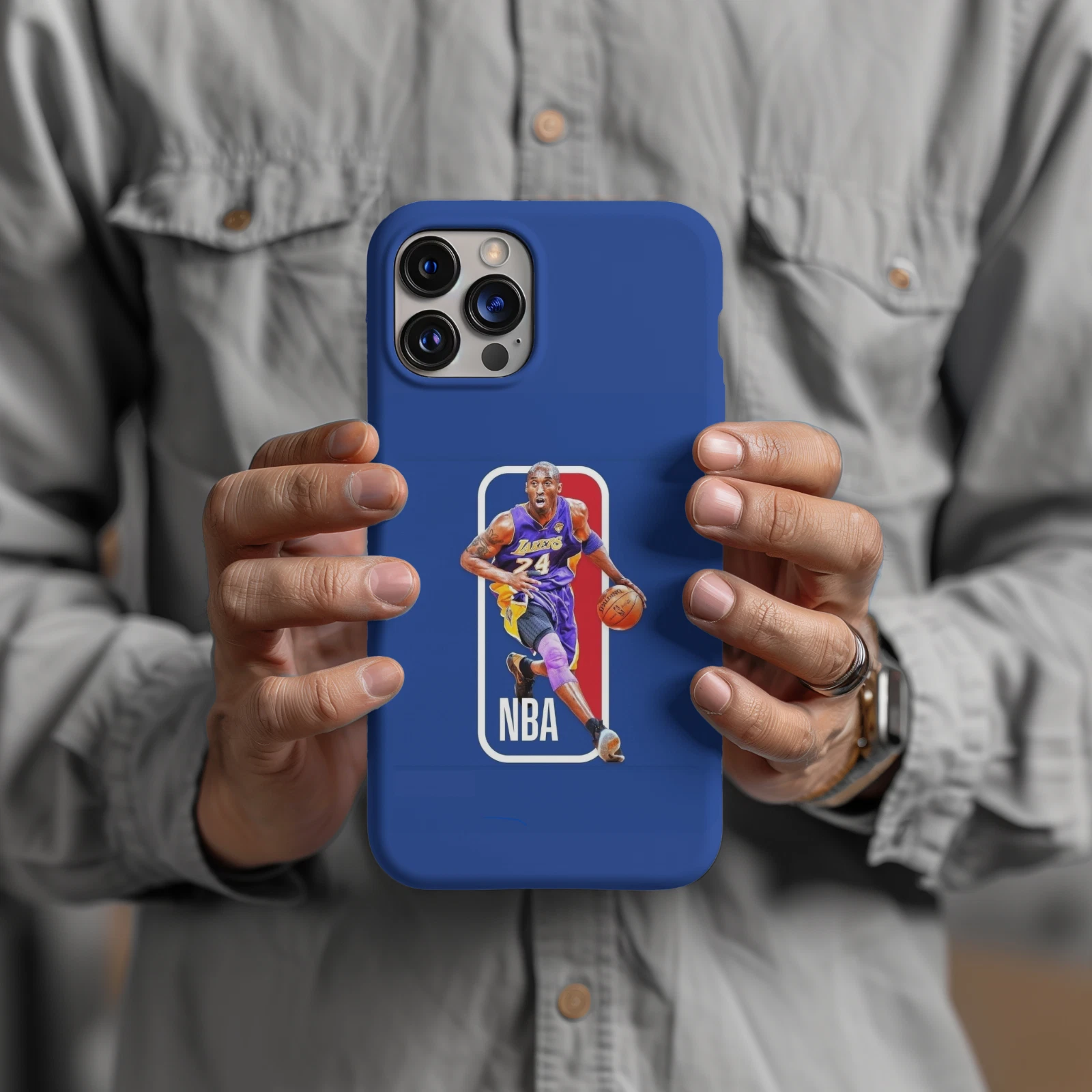 Kobe Bryant NBA Logo, Black Mamba Phone Case