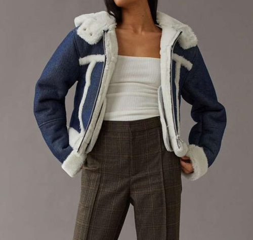 UO Roselyn Faux Shearling Jacket - size 