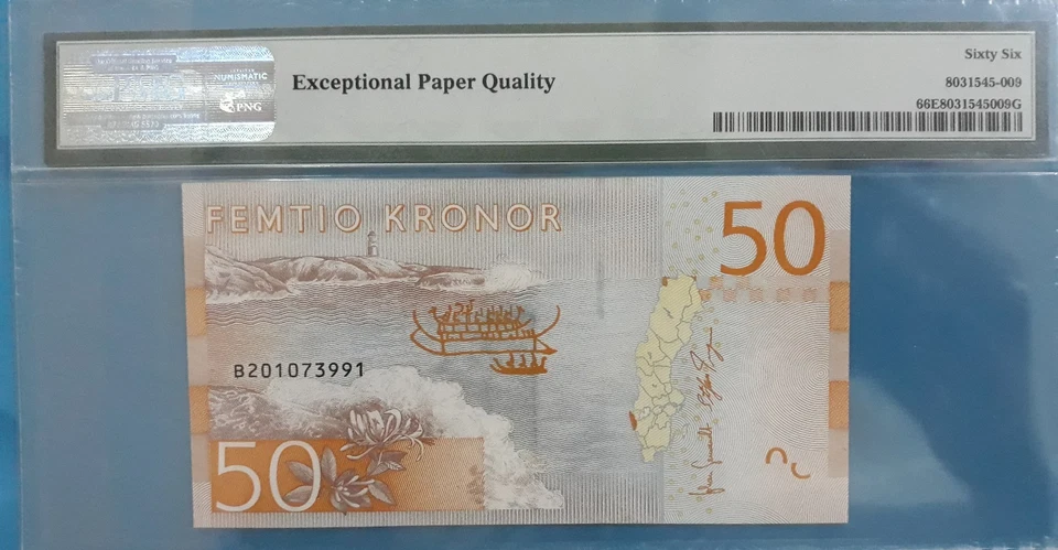 2015 Sweden 50 Kronor PMG66 EPQ GEM UNC  - Image 2 of 2