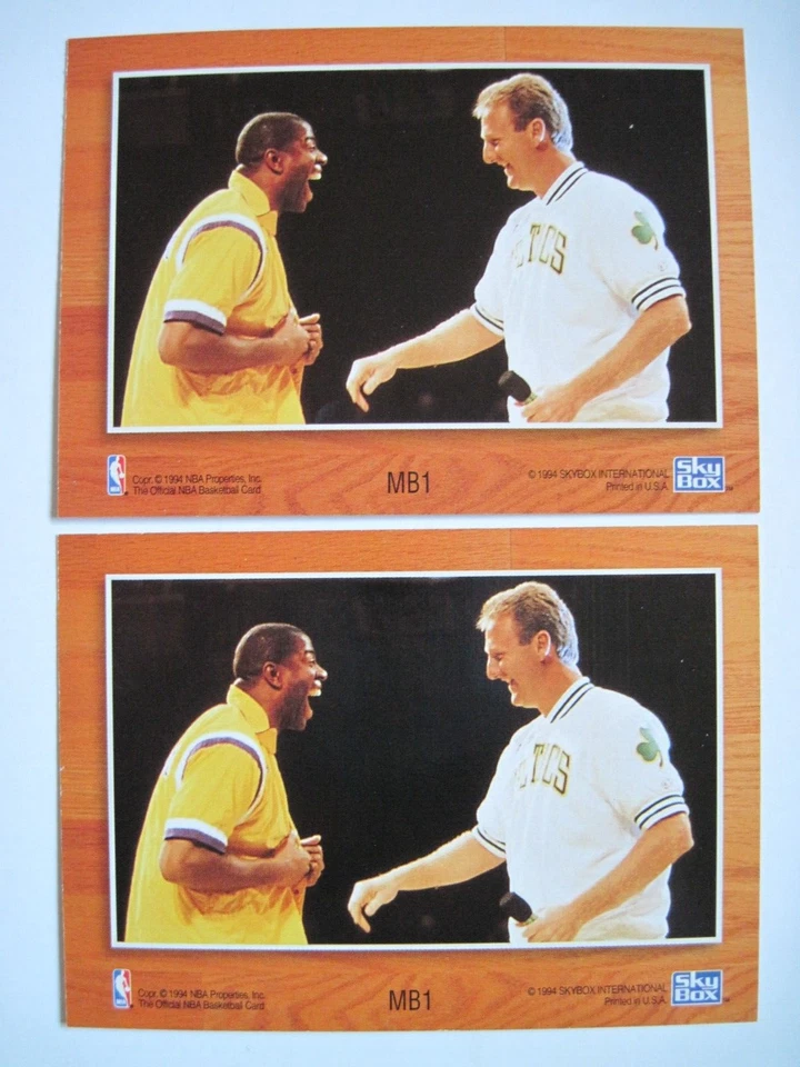 1993-94 SKYBOX NBA Hoops MB1 LARRY BIRD MAGIC JOHNSON 2 Card Lot HOF - Image 4 of 4