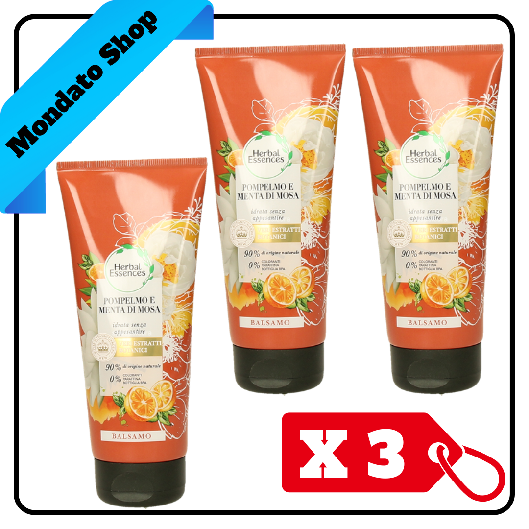 HERBAL ESSENCES BALSAMO 200ml POMPELMO E MENTA DI MOSA (X3)