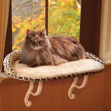 K&H Pet Products Kitty Sill Deluxe With Bolster 24" X 14" Orthopedic Cat Window