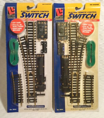 NOS Life-Like Trains Model RR HO Gauge Switch Kits ~ 1 Left Hand, 1 Right Hand