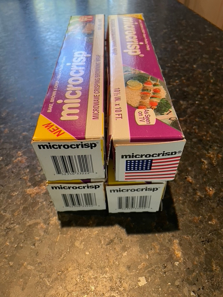 4 Boxes MICROCRISP Microwave Crisping Browning Wrap Pate AS SEEN ON TV