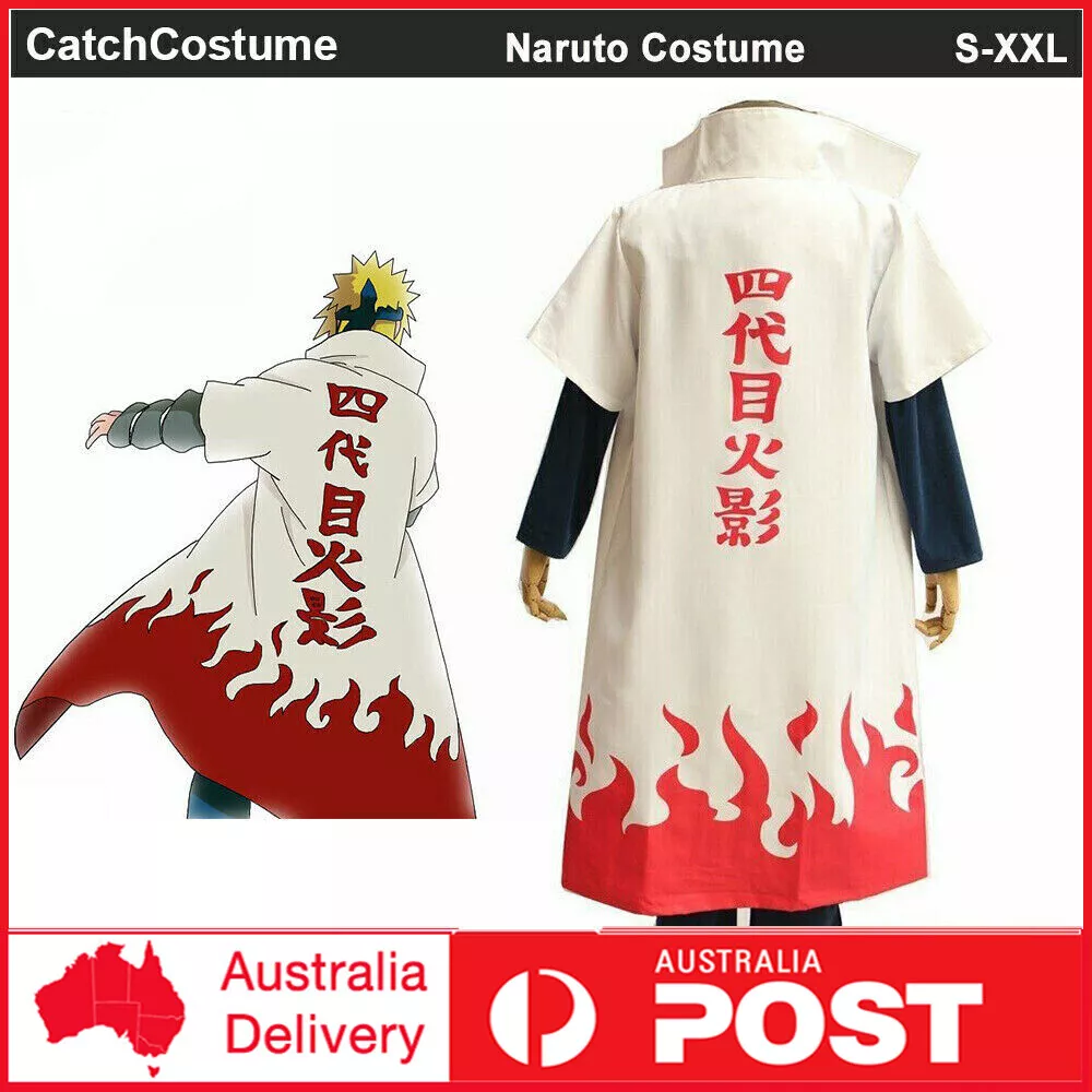 Anime Naruto Cosplay Costume 4th Fourth Hokage Namikaze Minato Cape Cloak  Robe