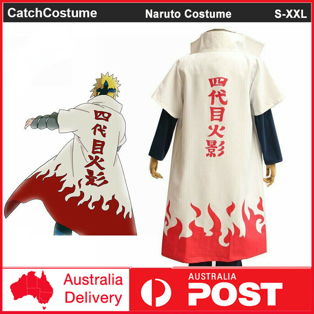 Anime Naruto Cosplay Costume 4th Fourth Hokage Namikaze Minato Cape Cloak  Robe | eBay