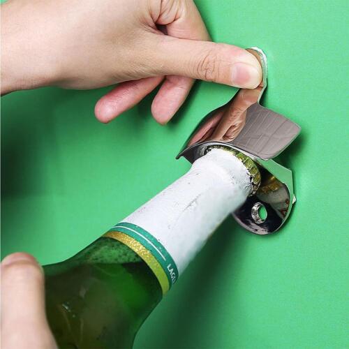 Retro Wall Mounted Bottle Beer Coke Cap Metal Fixed Opener Bar Kitchen Craft A2 - Picture 1 of 8