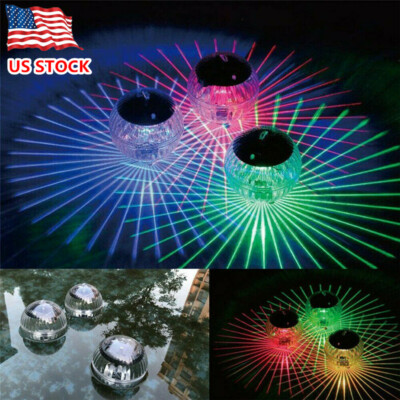 Solar LED Floating Lights Outdoor Garden Pond Pool Lamp Rotating Color Change