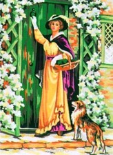 "Lady" Printed Needlepoint Tapestry Canvas Collection D'arts 6038