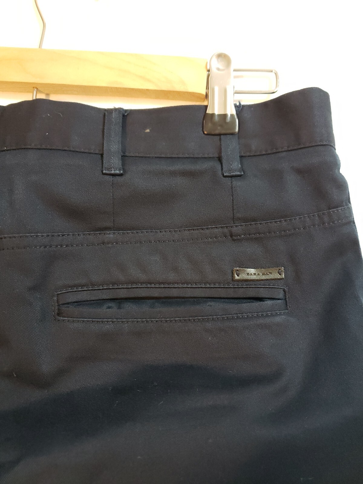 Zara Man Basic Flat Front Casual Pants Cotton str… - image 3