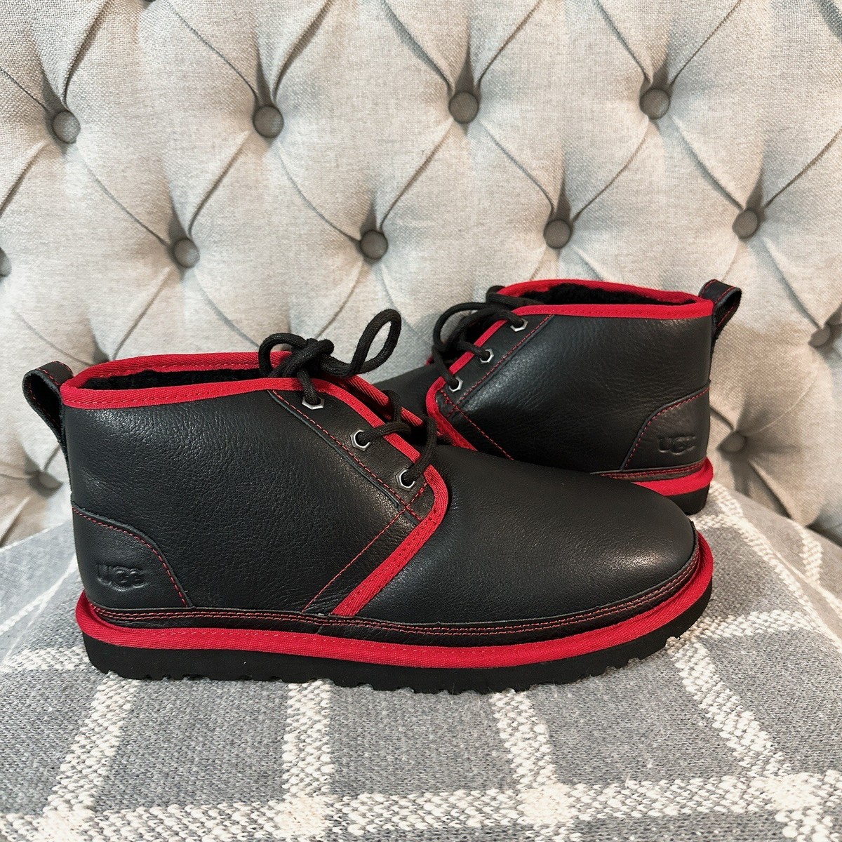 UGG Neumel Leather Chukka Ankle Black Red Boots Size Men\'s 9 UGG Neumel Leather Men main image 4