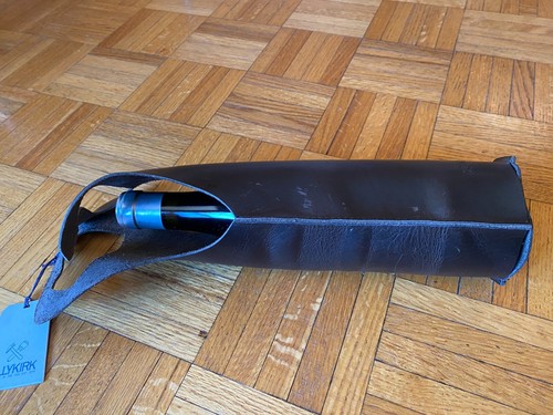 Borsa vino Billykirk NYC X Solo Vino fatta a mano in pelle nera bottiglia singola nuova - Foto 7 di 12
