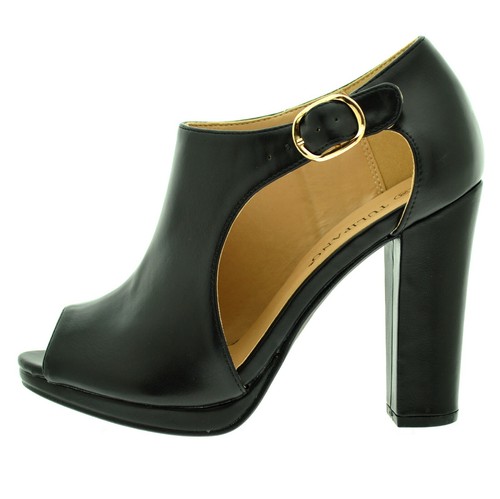 Sandali aperti Donna con Tacco alto Scarpe donna estive spuntate nere con  fibbia | eBay