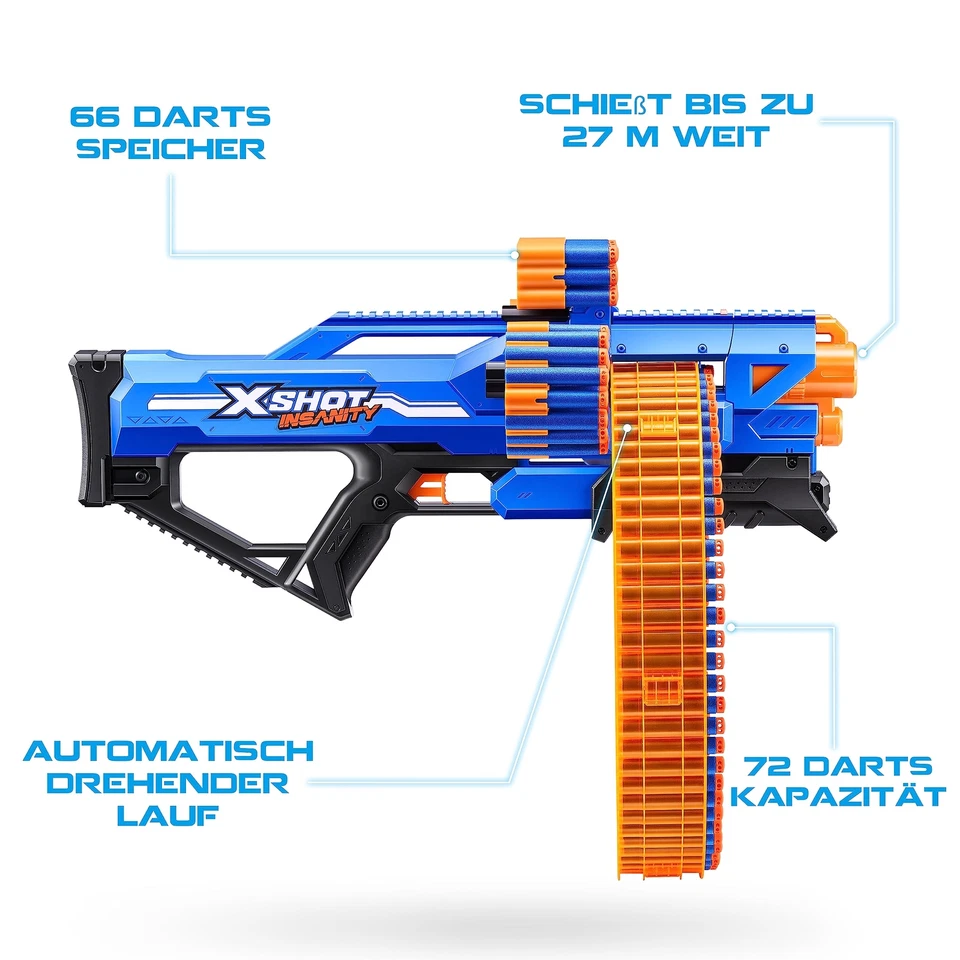 Insanity Blaster Mega Barrel mit 72 Darts von ZURU - Bild 2 von 4