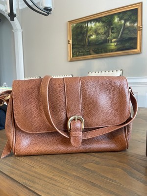 Liz Claiborne brown vintage leather crossbody bag Liz Claiborne Vintage Leather Crossbody Bag: Brown & Black  main image 2