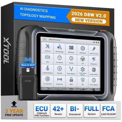 XTOOL D8W AI-Assisted Bidirectional Scan Tool with Topology Mapping