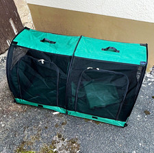 Faltbare Haustier-Transportbox Stoff grün/schwarz, Netzfenster Faltbare Haustier-Transportbox Stoff grün/schwarz, Netzfenster