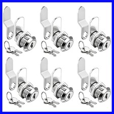 6 Pack 5/8 Inch Keyed Alike Cam Locks with Matching Keys Zinc alloy securit...