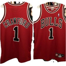 Jamal Crawford Authentic Pro Cut Chicago Bulls NBA Jersey Men 40 M #1 Nike Vtg