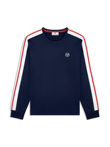 Sergio Tacchini Macchina LS T-Shirt Men’s Long Sleeve Crew Neck Maritime Blue M