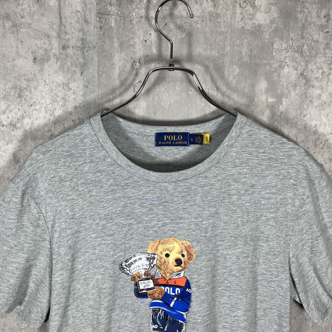 QR確認済み！新品タグ付☆Ralph Lauren Polo Bear ポロベア Polo Bear L Size Ralph Lauren T-Shirt Gray Qr Tag Limited Edition