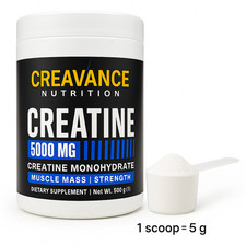 Creatine Monohydrate 500g  5g Per Serving  Micronized Creavance Nutrition