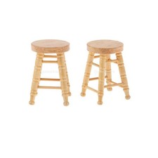 2 Stück Puppenhaus Miniatur Barhocker Möbel Wohnzimmer