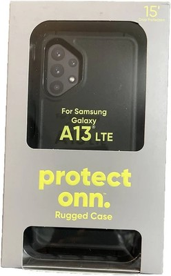 ONN Rugged Phone Case Samsung Galaxy A13 LTE Blk Drop Protection 15 