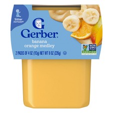 2nd Foods , Sitter, Banana Orange Medley, 2 Pack, 4 oz 113 g Each