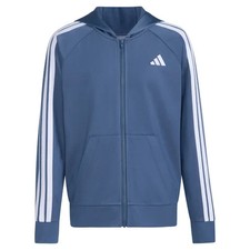 NEW Boy's Adidas Blue Tricot Hooded Full Zip Jacket Size Large 14 - 16