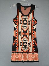 T/O~ Take Out~  Dress Sleeveless Aztec Tribal Print Sweater Dress SMALL Stretch