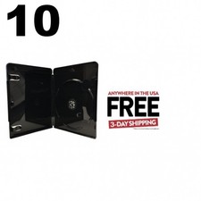 10 PREMIUM GLOSSY Black Blu-Ray Single DVD Cases 12MM 1-3 DAYS