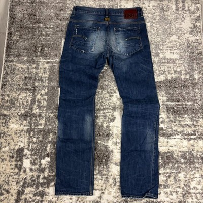 G-STAR Raw New Radar Slim Herren Jeans Hose W33 L34 Straight Washed Blau