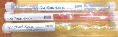 3 Sea Pearl Wind Deva Acrylic Spiral Wind Spinner 20 Inch / Yellow, Pink, Blue