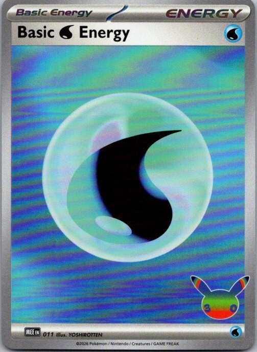 Basic Water Energy 011 Common 30TH Pokemon Near Mint
