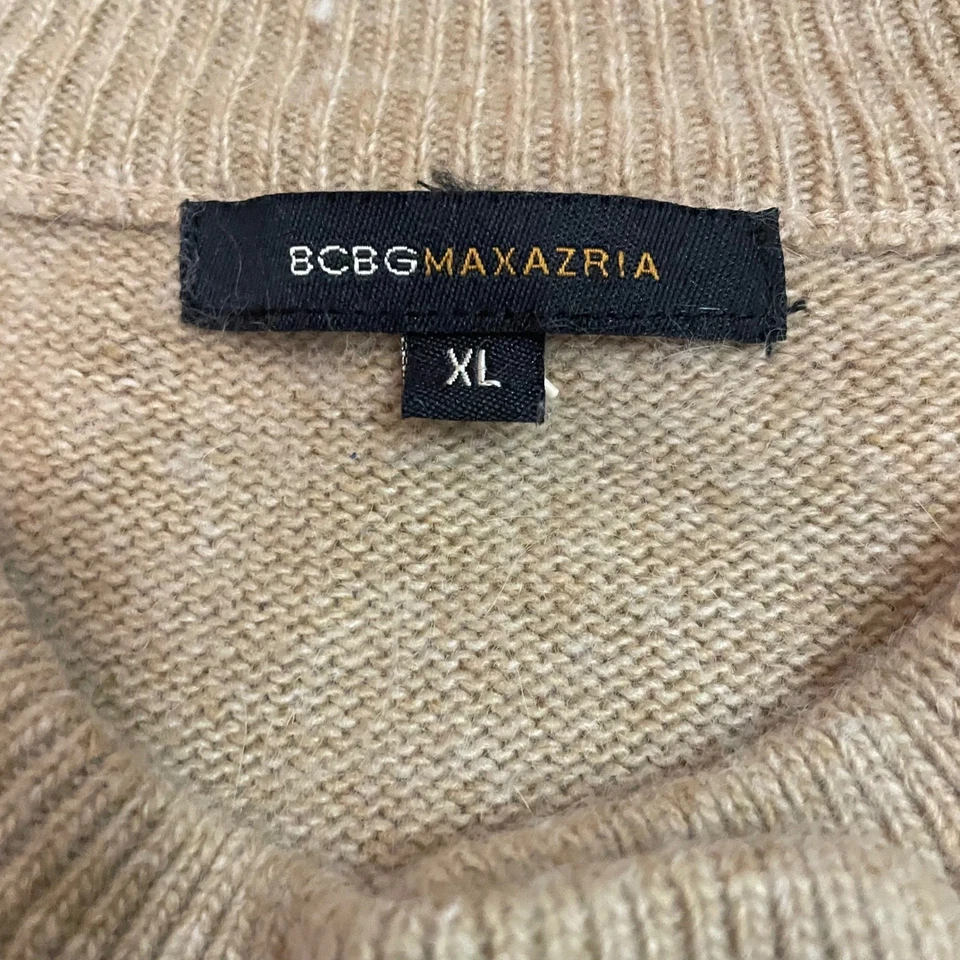 BCBGMaxAzria Tan Angora Wool Knit Button Cardigan Sweater XL Babydoll Designer - Image 4 of 4