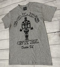 Golds Gym Bodybuilder Workout Graphic T Shirt Size Small S Gray