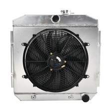 Aluminum Cooling Radiator 3 Rowfan Shroud For 1955-1957 Chevy Block V8 Bel Air Aluminum Cooling Radiator 3 Rowfan Shroud For 1955-1957 Chevy Block V8 Bel Air