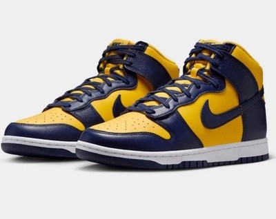 Nike Dunk Hi Retro SE Michigan Varsity Maize Midnight Navy HF3143-700 Sz 9 NWOB