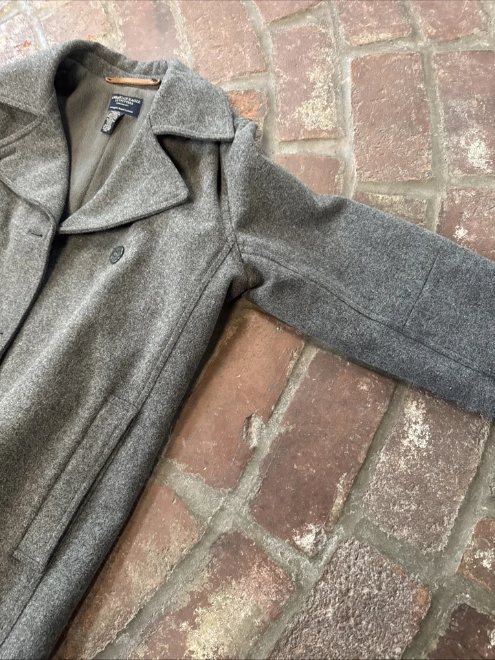 Chaquetón de Colección American Eagle Mezcla de Lana con Doble Pecho Talla M Forrado de Vellón Foto 4 de 4