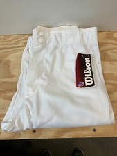 New Wilson Style A4114 Baseball Pants White Adult Large Elastic Waist Ankles