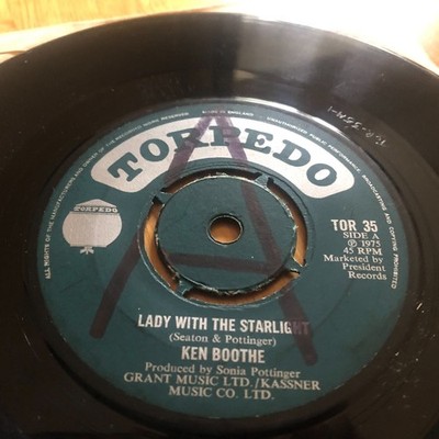 Ken Boothe Lady With The Starlight 1975 Uk Torpedo Vinyl 7'' 45 single  Reggae
